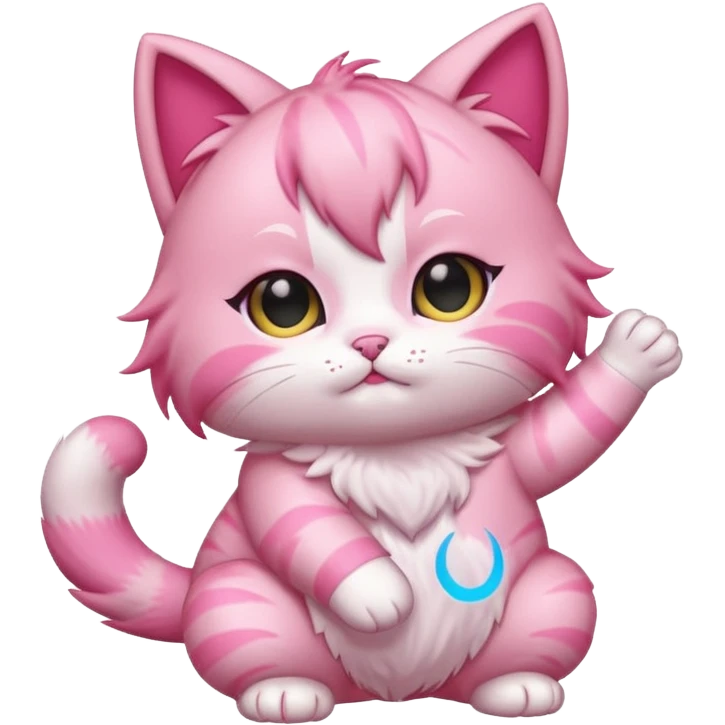 chibi anime pink cat twerking emoji