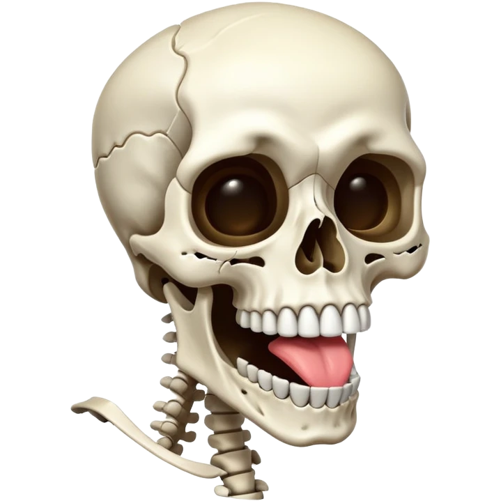 Skeleton sticking out its tongue emoji