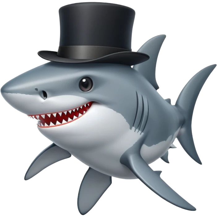 shark with a black top hat emoji
