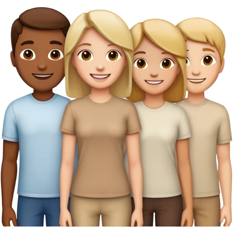 five people team standing together emoji