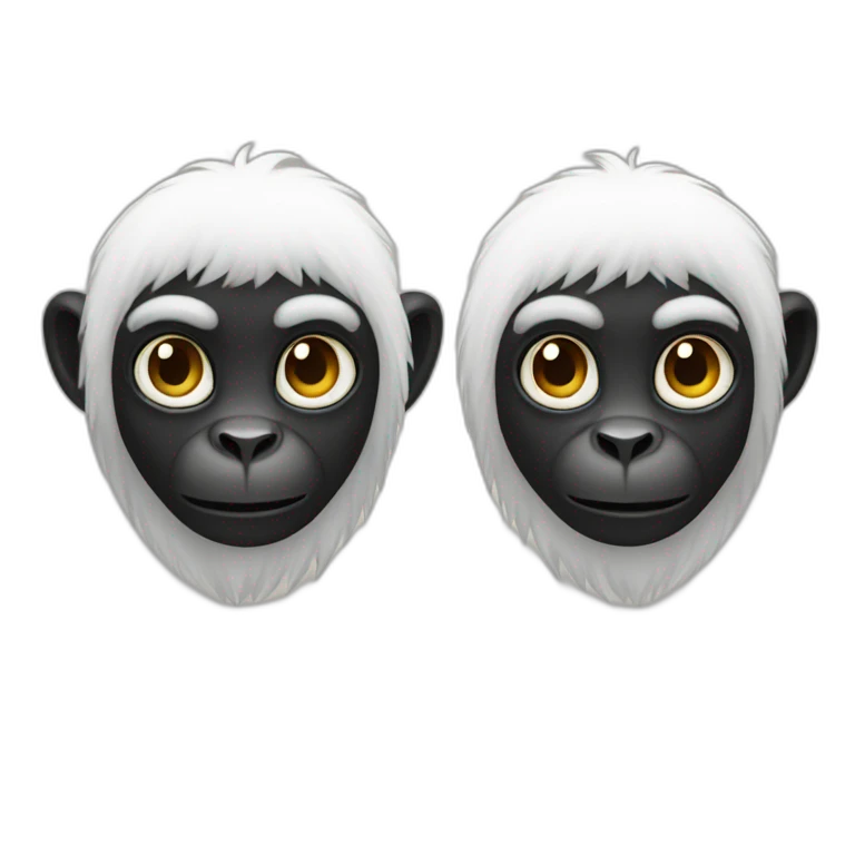 white monkey vs black monkey emoji