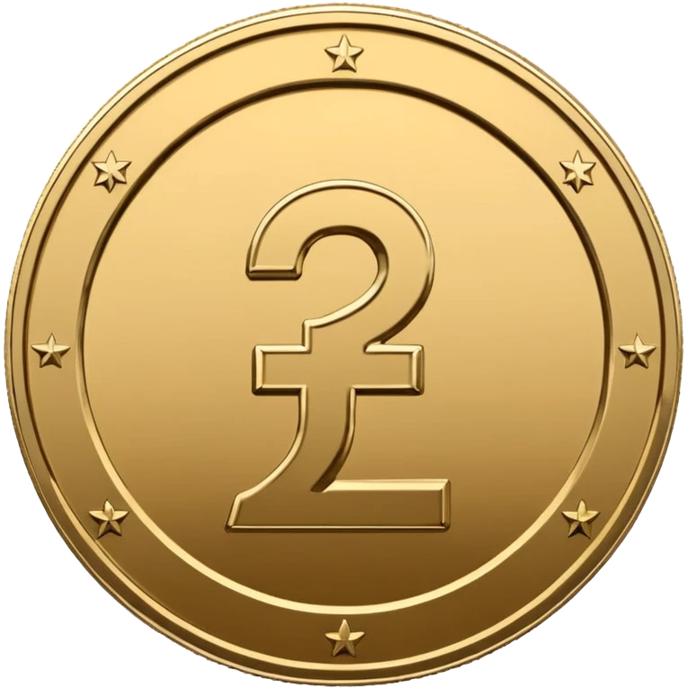 Minimal line-art icon of a single coin with a pound sign (£) in the middle, clean modern style, front-facing, simple outlines, no background, transparent, represents “income / profit / earnings emoji