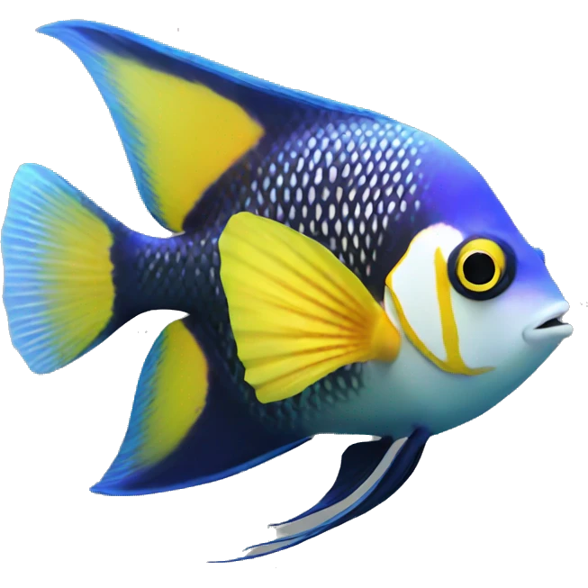 angel fish- front facing side, smiling,no background emoji