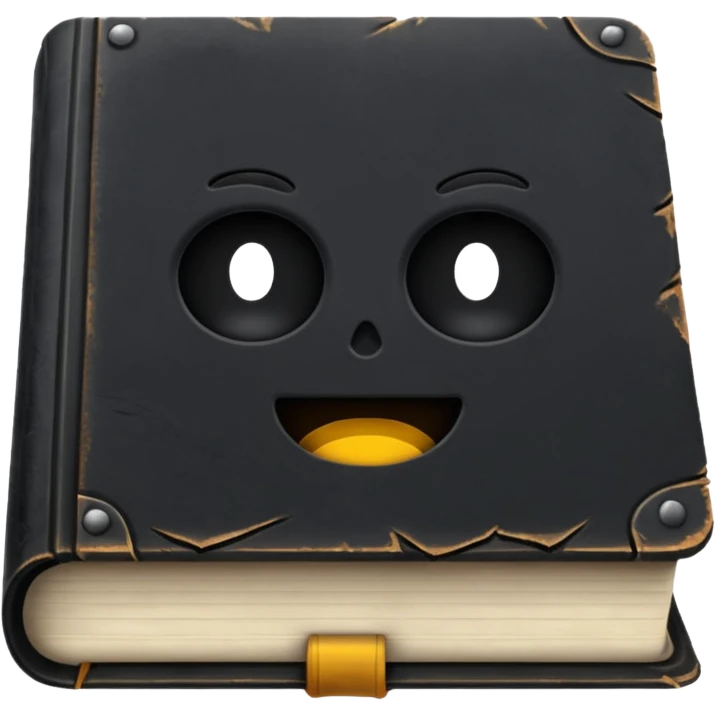 make me a black book with dust on it to show that it's old  emoji