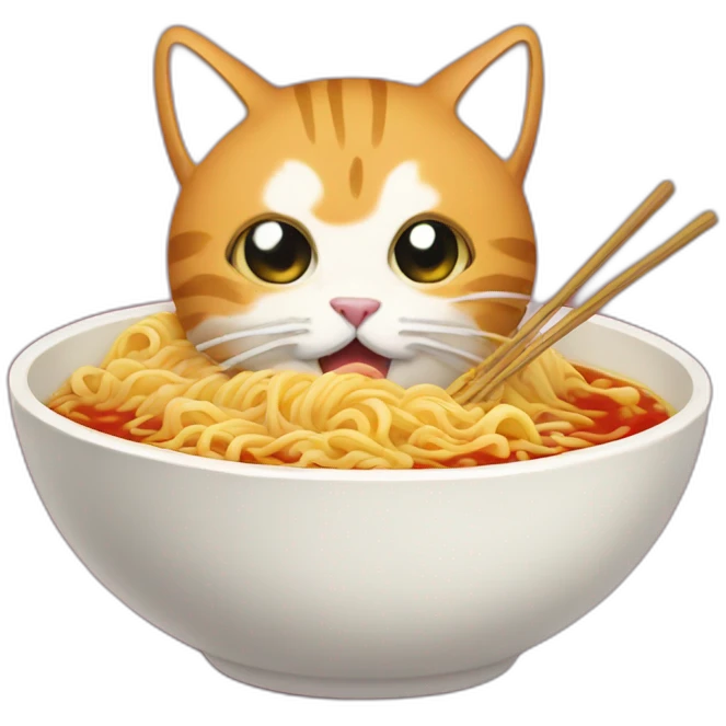 Cat eat ramen emoji