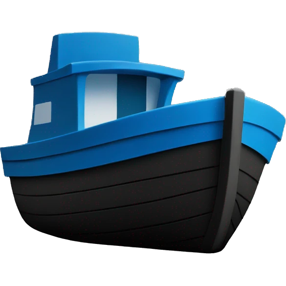 blue boat on black background  emoji