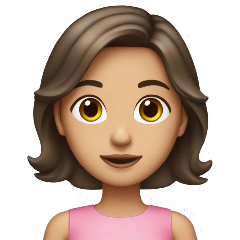 brunette girl in a pink dress emoji