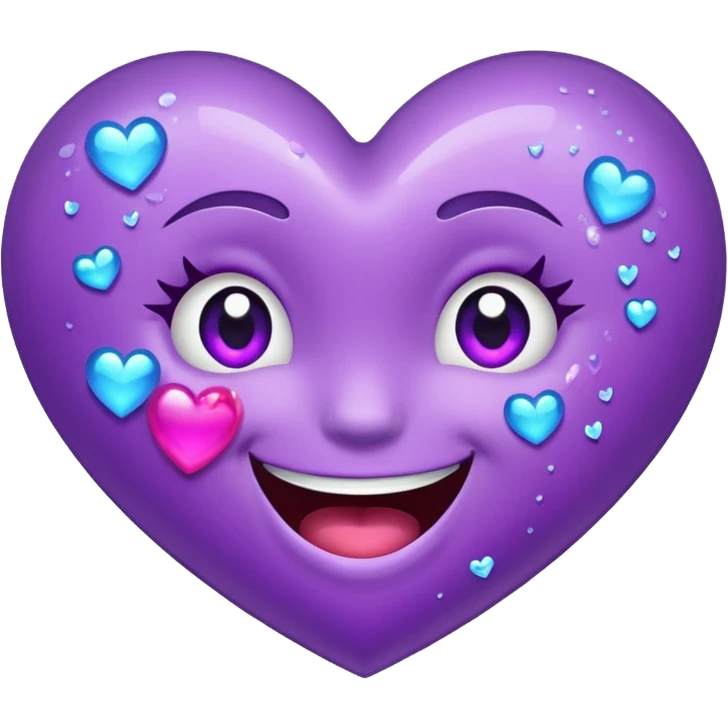 Glittery purple heart that's sideways laughing, tears of joy emoji
