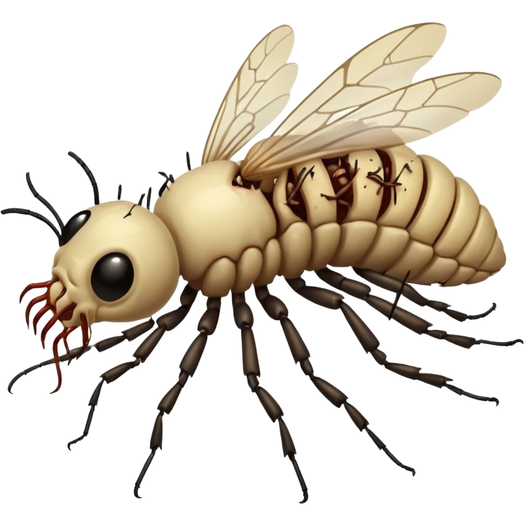 decomposing corpse rotting with maggots and flies emoji