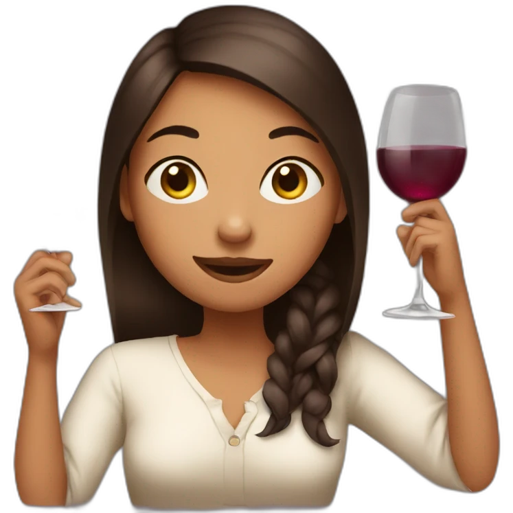 girl with wine emoji