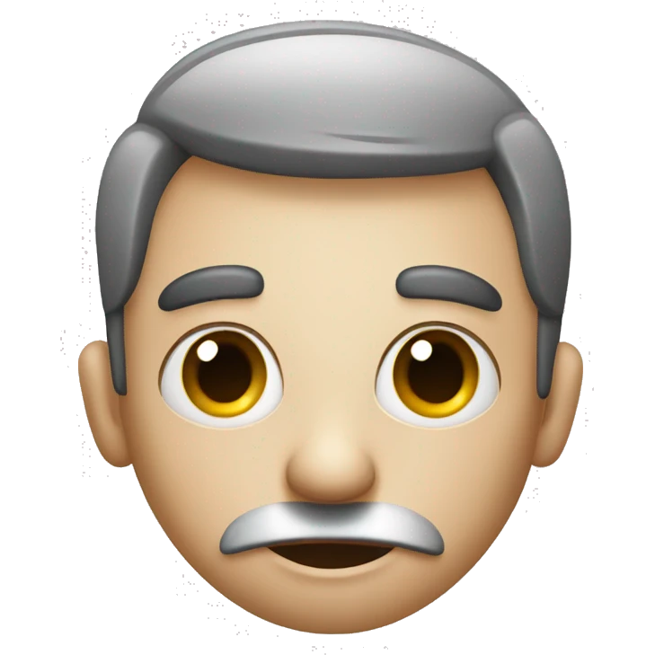 Usual Emoji with big eyes. Eyebrows like a house. Eyebrows raised and forming folds on the forehead emoji