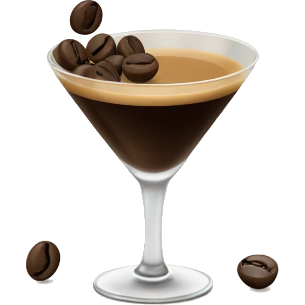 Espresso martini with espresso beans emoji