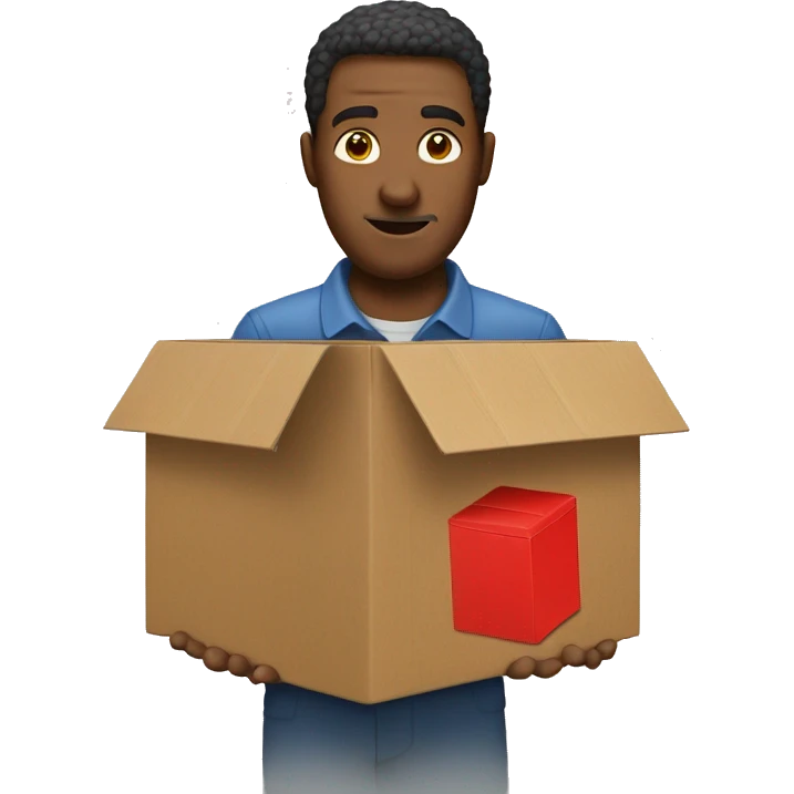 man throwng a small red carboard box  emoji