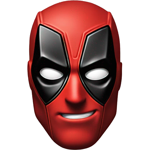 Deadpool is looking down right while talking emoji