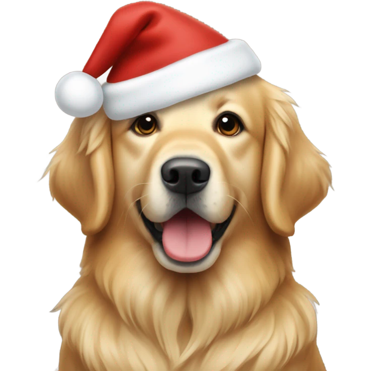 Perro Golden retriver navideño  emoji