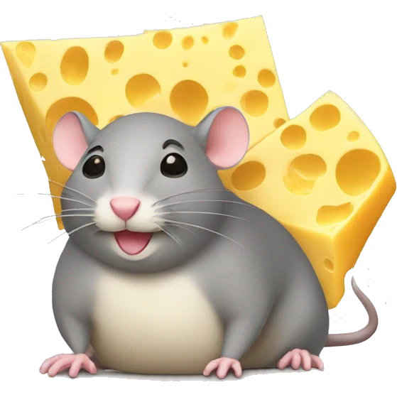 Big fat rat with cheese hat emoji