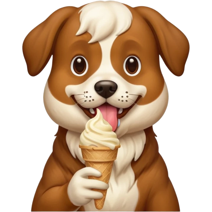 dog eating icecream emoji