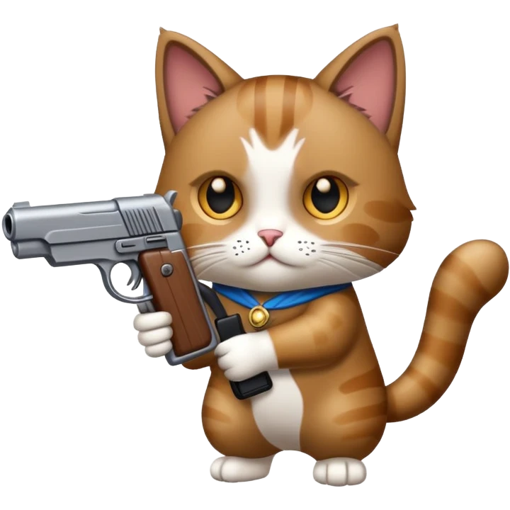 Gato con pistola apuntando emoji