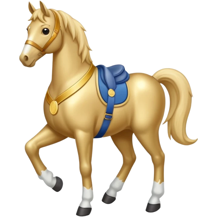 anthropomorphised horse in jeans and a t-shirt, wearing a gold medal emoji
