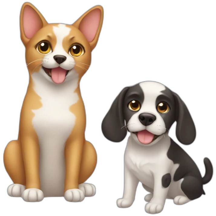 Cat and dog emoji
