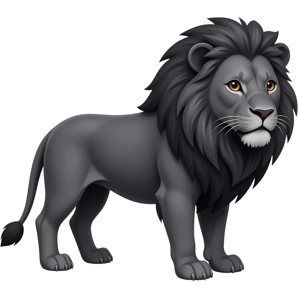 Dark lion emoji