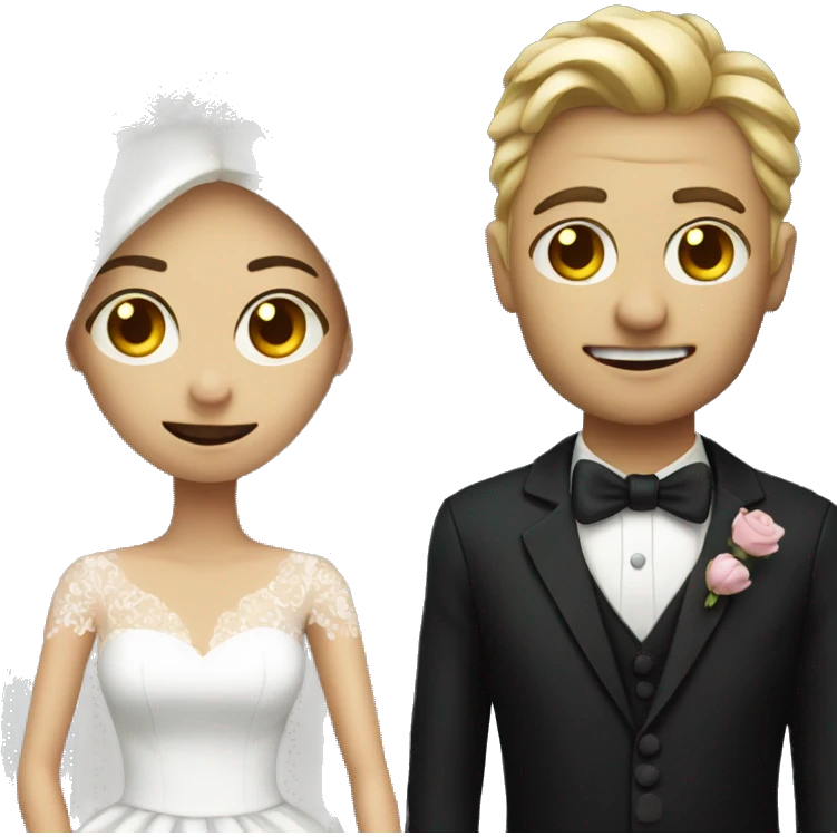 evil wedding couple emoji