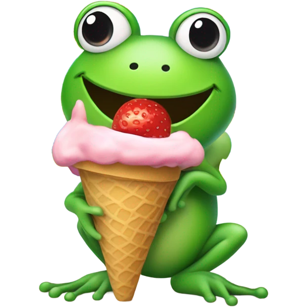 Ice cream frog rainbow emoji
