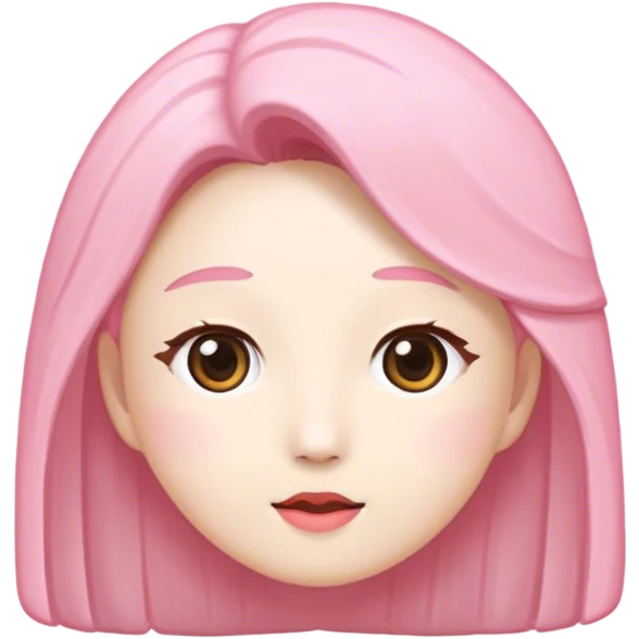 웡크하고 있고 눈 옆 배경에 핑크하트가 비스듬히 있는 헬로키티 emoji