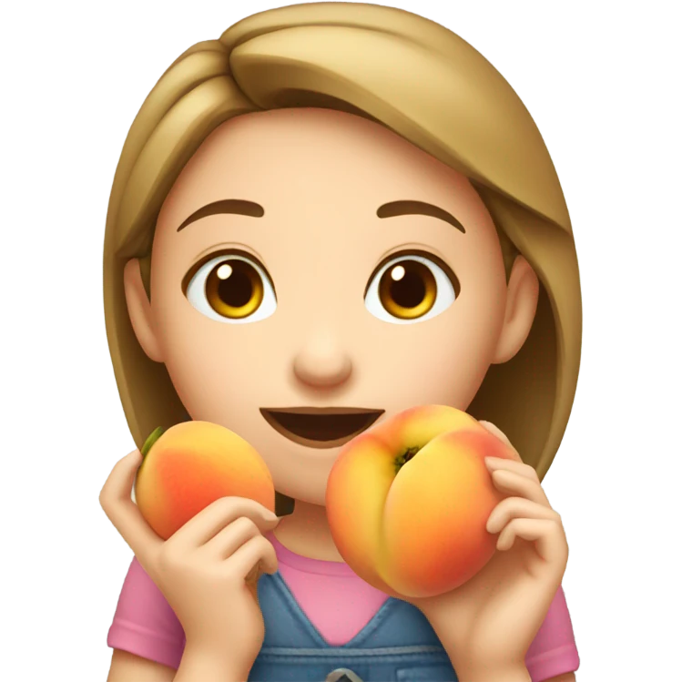 girl eating peach emoji