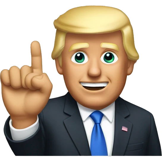 Trump with hand in air emoji