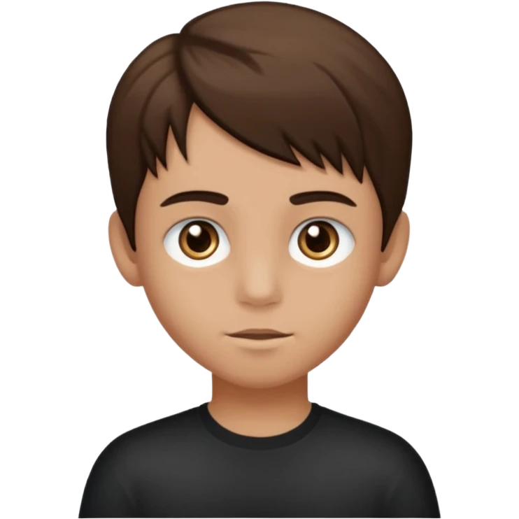 Un niño con forma de cara un poco estirada piel un poco morena y hombre emoji