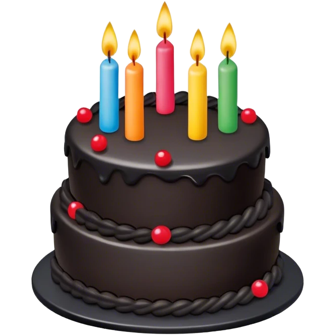 Black birthday cake emoji