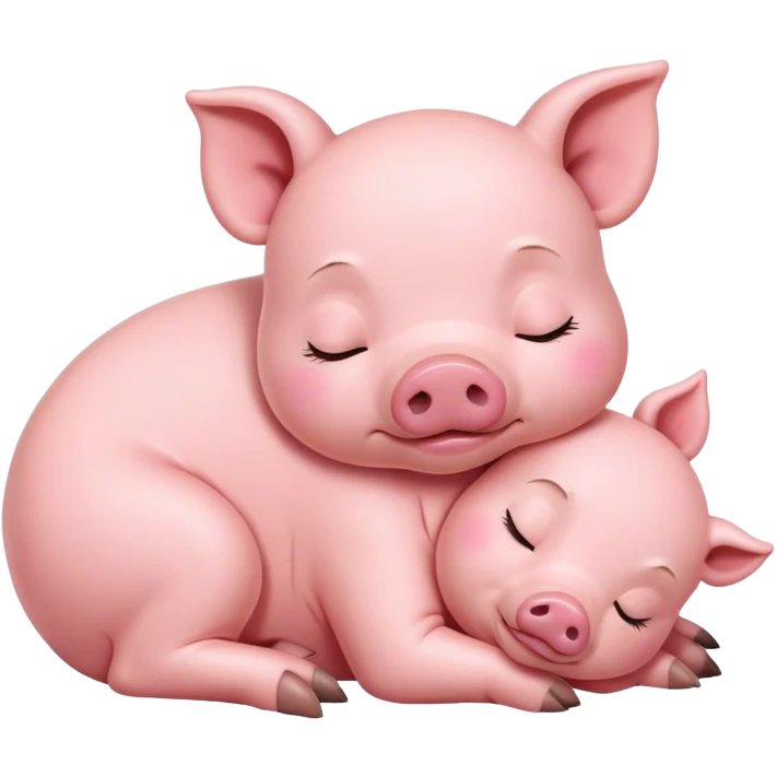 cute baby pig sleeping emoji