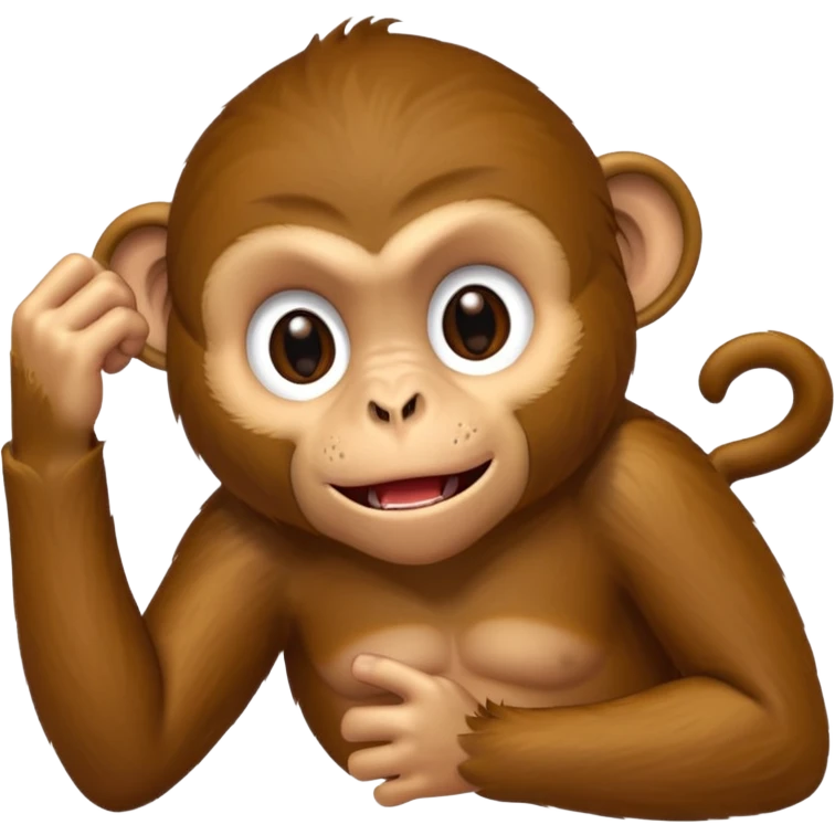 Monkey with anxiety, pulling out his hair and biting his nails  emoji
