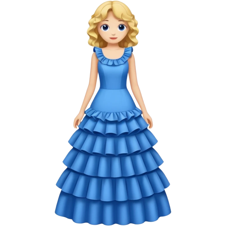  long blue dress with ruffles emoji