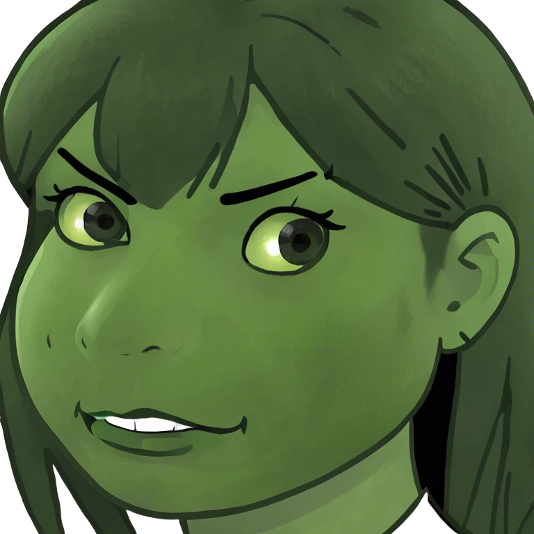 Girl with dark mullet emoji