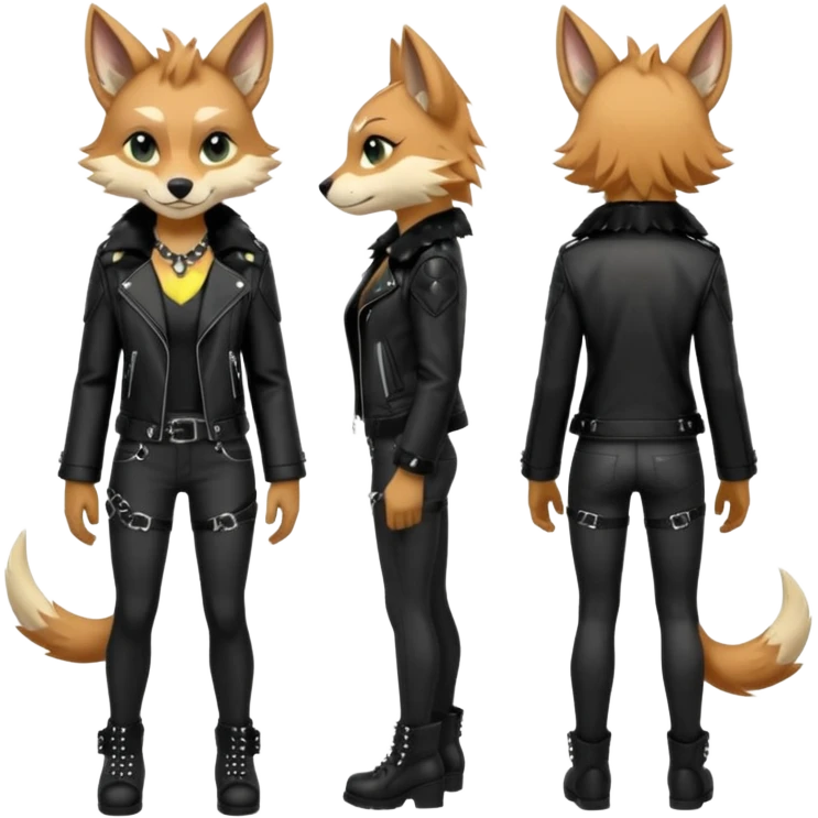 edgy badass cool Falvie-Fionbri-creature-fursona, full body, with random markings emoji