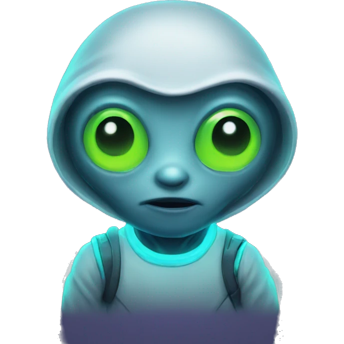 Cute neon alien  emoji