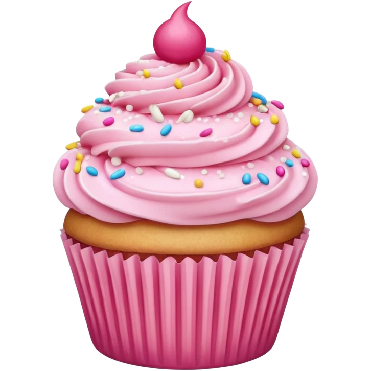 Cupcake with pink icing emoji