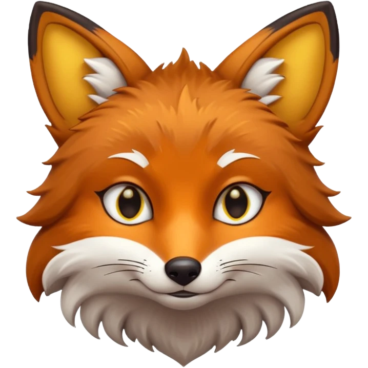 a brown fox with yellow eyes emoji emoji
