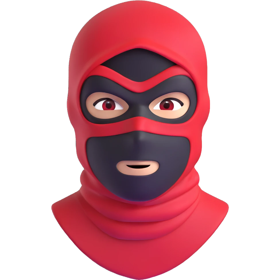 menacing robber with black and red balaclava emoji