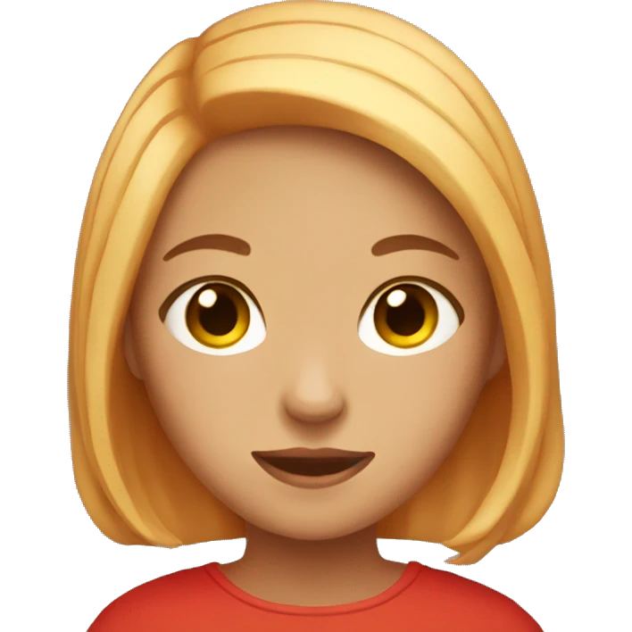 Girl with red cat emoji