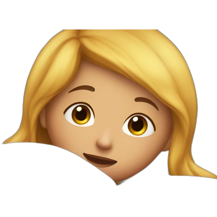 A girl waking up emoji