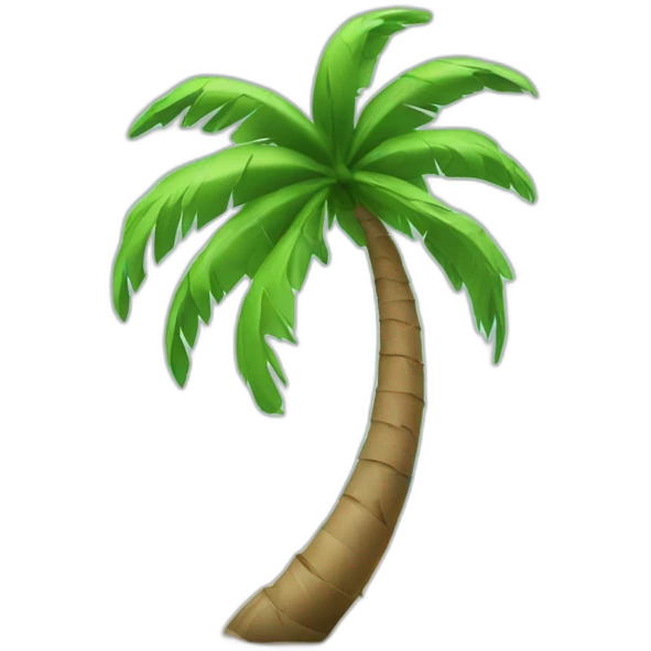Palm tree breaking in half because of the wind emoji