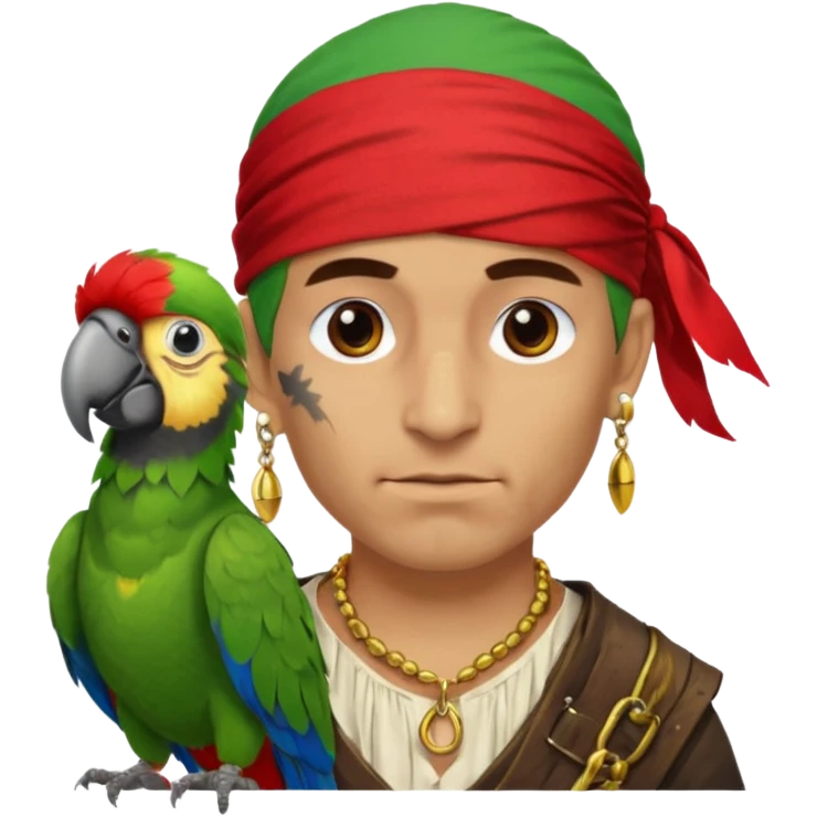 pirate and parrot emoji
