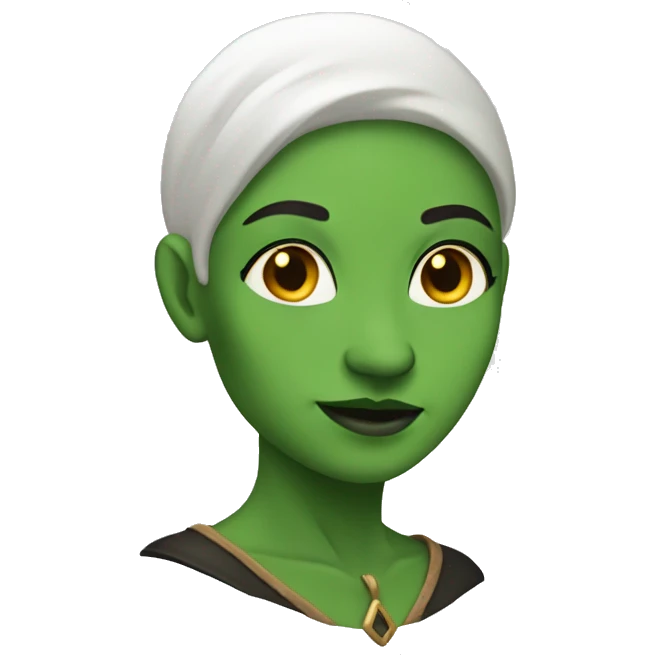 a bald green coloured skin witch without cap  emoji