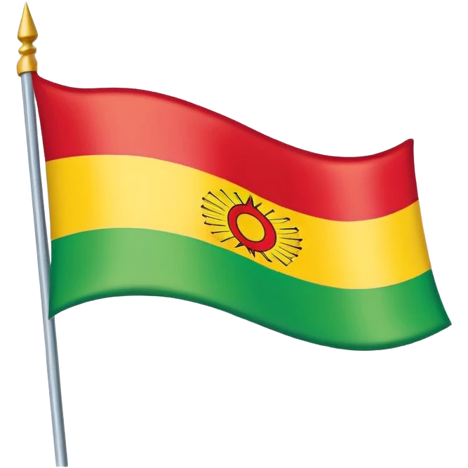 Kurdish flag waving, bright colors, simple style emoji