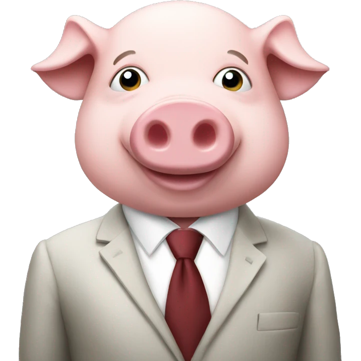pig in suit with money  emoji