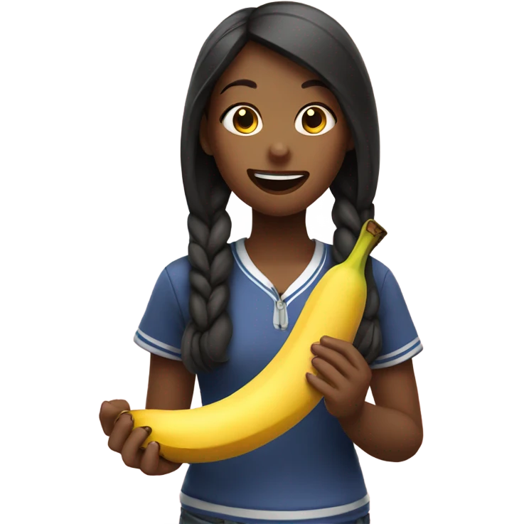 girl eating banana emoji
