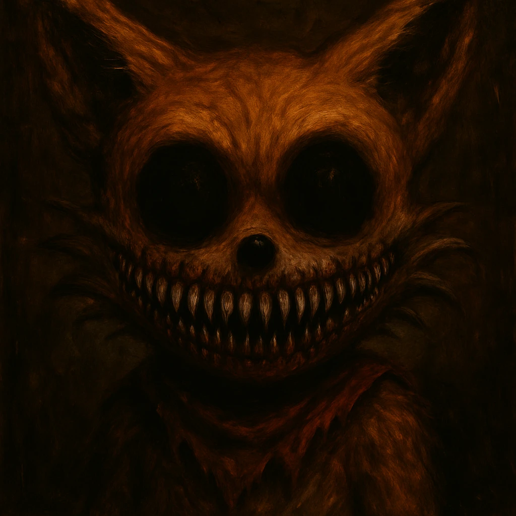 Make the eyes and mouth much scarier and more disturbing, but keep the background and overall picture quality normal. Do not darken the image or use a black background. emoji